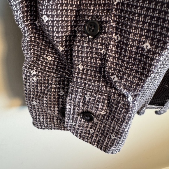 Wrangler X-Long Tails Mens Long Sleeve Western Dress Shirt Long Sleeve Gray/Blk - Picture 2 of 13